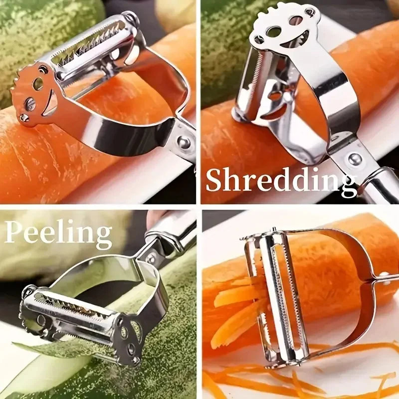 Stainless Steel Double-Head Vegetable Peeler - Multi-Function Fruit and Vegetable Tool