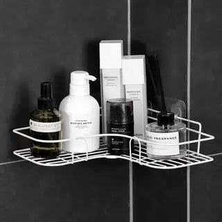 Wall-Mounted Triangle Bathroom Shelf – No Drilling Storage Solution