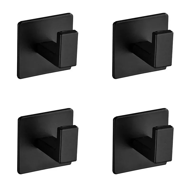 4Pcs Stainless Steel Adhesive Hooks - Durable & Multi-Purpose Hangers