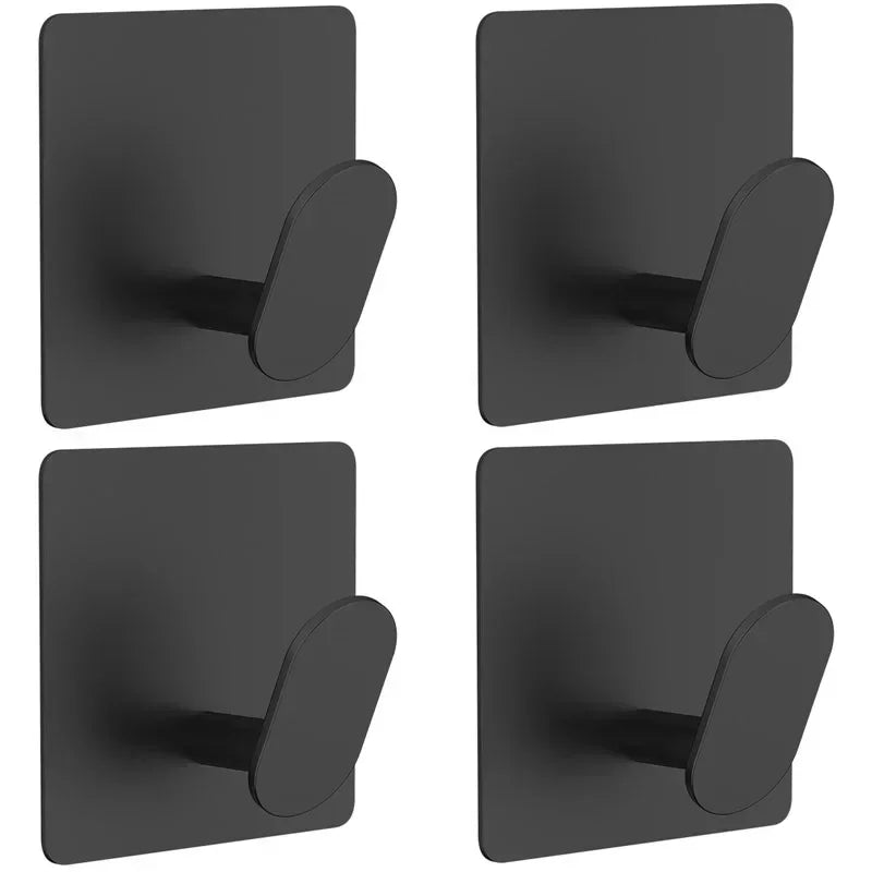 4Pcs Stainless Steel Adhesive Hooks - Durable & Multi-Purpose Hangers