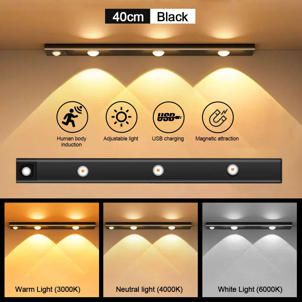 Ultra-Thin Motion Sensor LED Light - Wireless USB Night Lamp for Cabinet & Bedroom