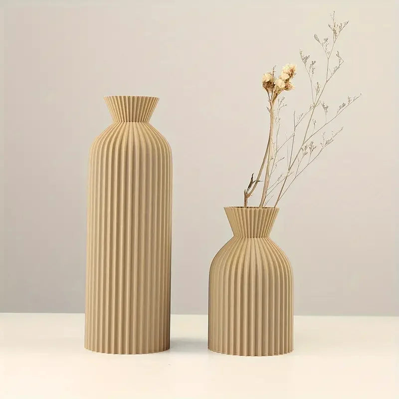 Elegant Black Plastic Vase - Decorative Centerpiece for Home