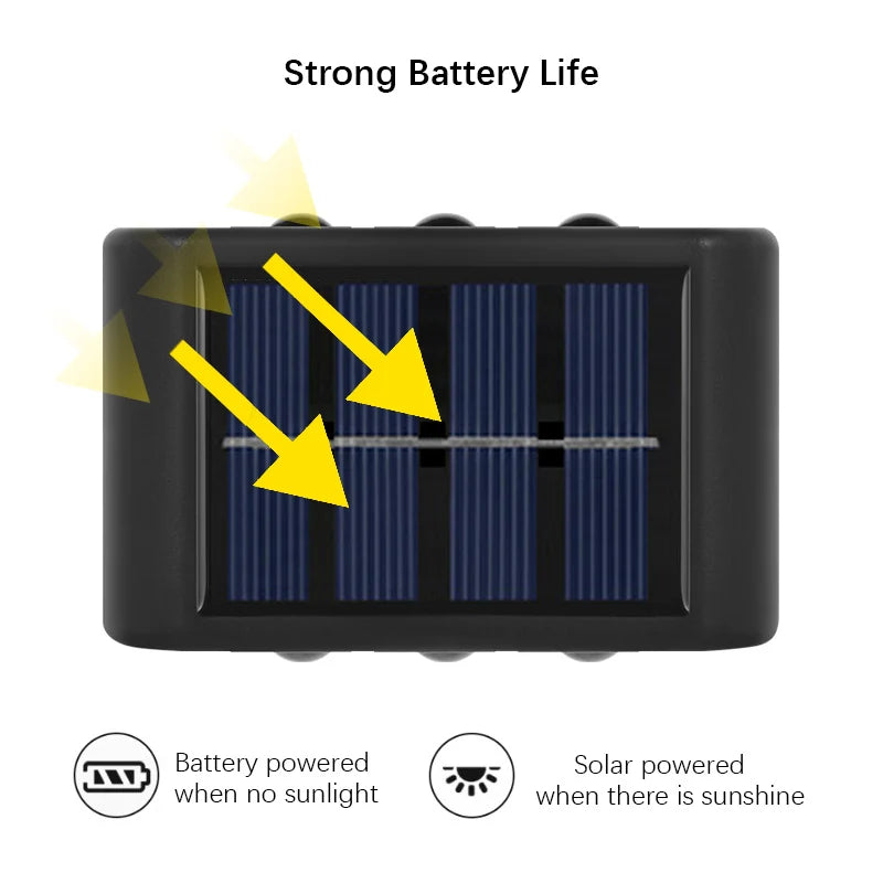 Solar-Powered LED Wall Lamp - Stylish Up & Down Outdoor Lighting