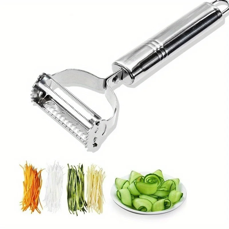 Stainless Steel Double-Head Vegetable Peeler - Multi-Function Fruit and Vegetable Tool