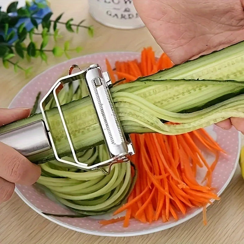 Stainless Steel Double-Head Vegetable Peeler - Multi-Function Fruit and Vegetable Tool