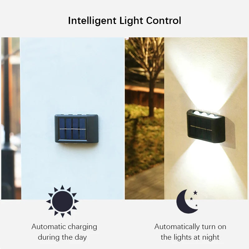 Solar-Powered LED Wall Lamp - Stylish Up & Down Outdoor Lighting