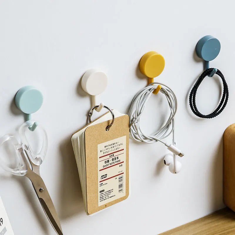 10 Pcs Self-Adhesive Wall Hooks - Strong & Drill-Free Storage Solution