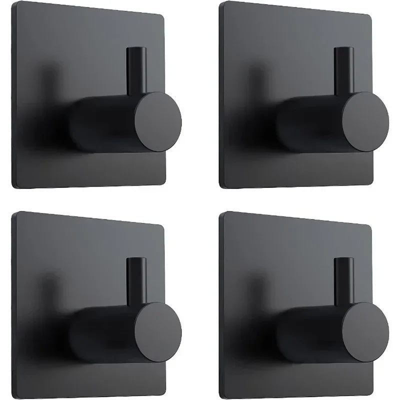 4Pcs Stainless Steel Adhesive Hooks - Durable & Multi-Purpose Hangers