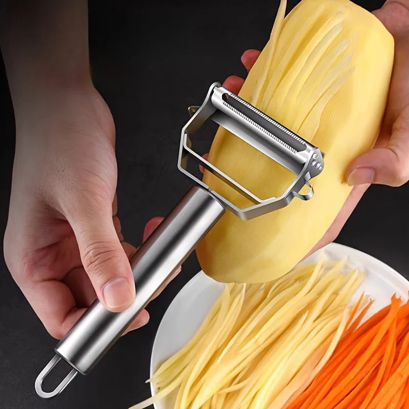 Stainless Steel Double-Head Vegetable Peeler - Multi-Function Fruit and Vegetable Tool