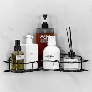 Wall-Mounted Triangle Bathroom Shelf – No Drilling Storage Solution