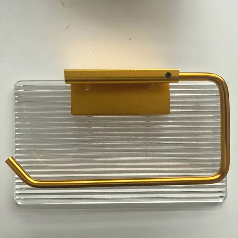 Luxury Gold Toilet Paper Holder with Shelf - No Drilling Acrylic Tissue Hanger