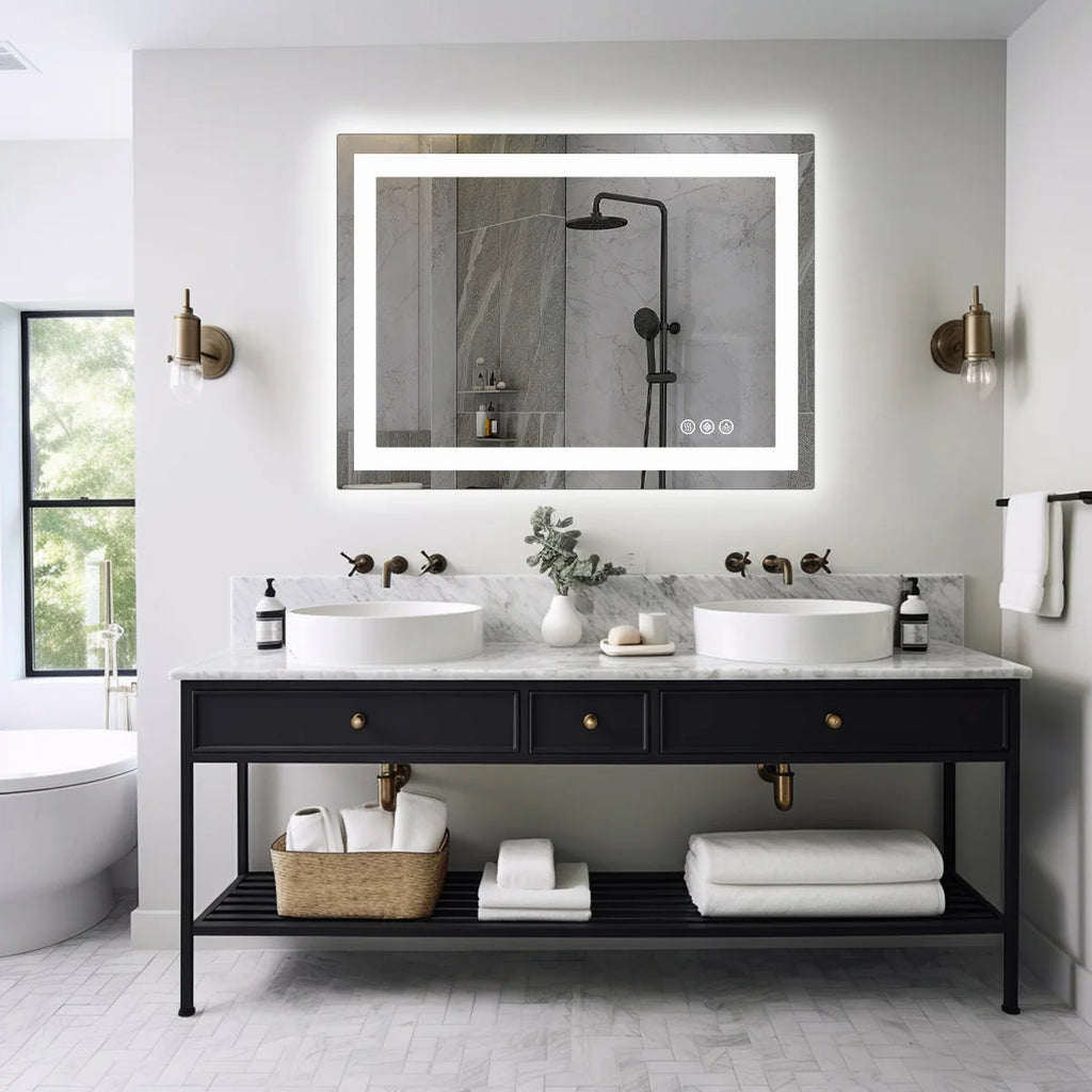 Bathroom Mirror - Tempered Glass with Front Light