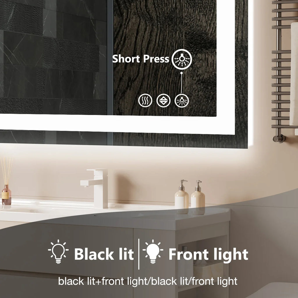 Bathroom Mirror - Tempered Glass with Front Light