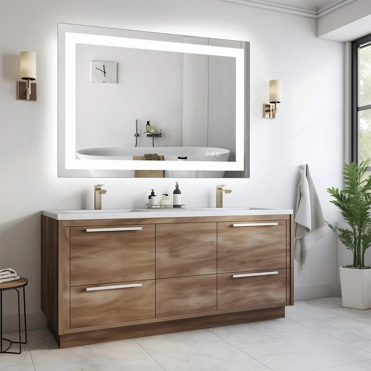 Bathroom Mirror - Tempered Glass with Front Light