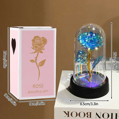 Artificial Rose in Glass Cover