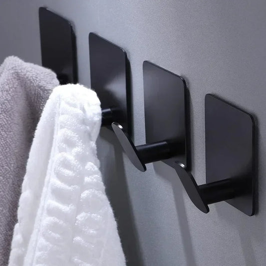 4Pcs Stainless Steel Adhesive Hooks - Durable & Multi-Purpose Hangers