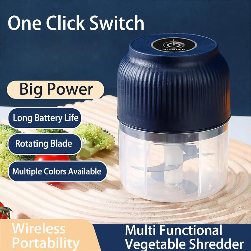 250ml Electric Garlic Chopper - USB Rechargeable Mini Wireless Food Chopper