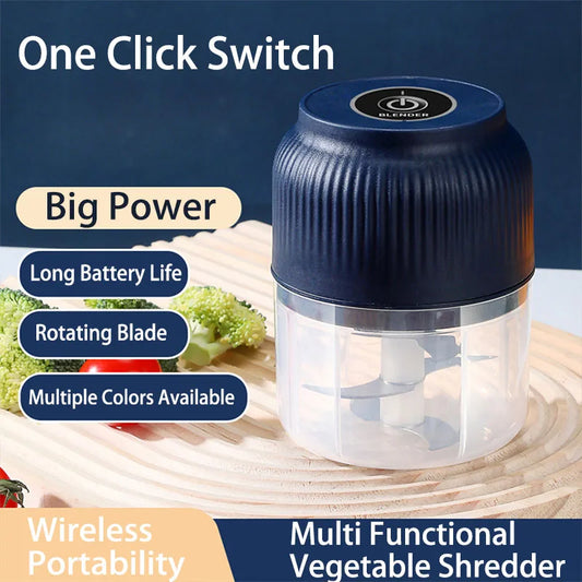 250ml Electric Garlic Chopper - USB Rechargeable Mini Wireless Food Chopper