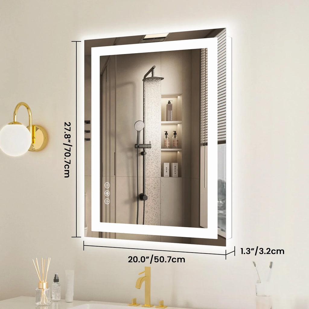 Bathroom Mirror - Tempered Glass with Front Light