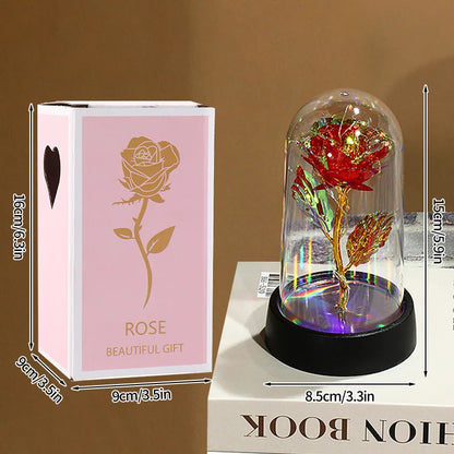 Artificial Rose in Glass Cover