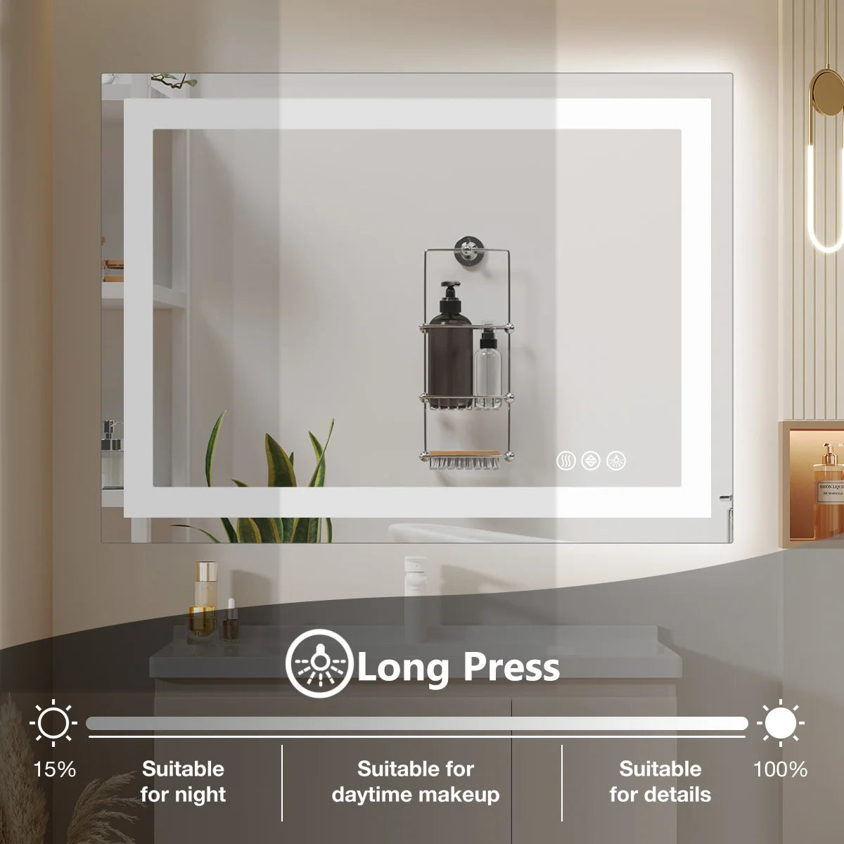 Bathroom Mirror - Tempered Glass with Front Light