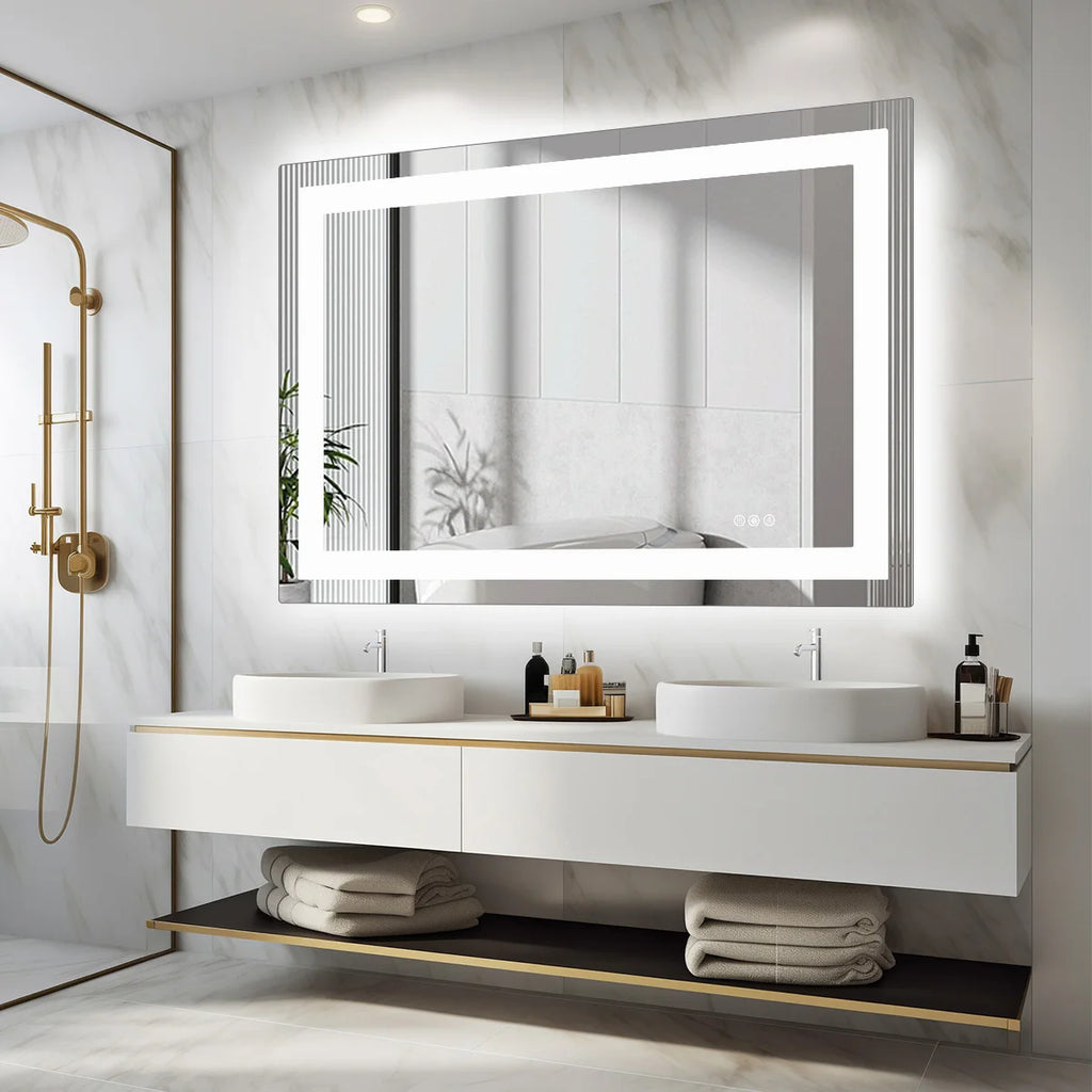 Bathroom Mirror - Tempered Glass with Front Light