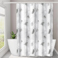 Modern Leaf Pattern Transparent Shower Curtain, Lightweight Liner with Plastic Hooks