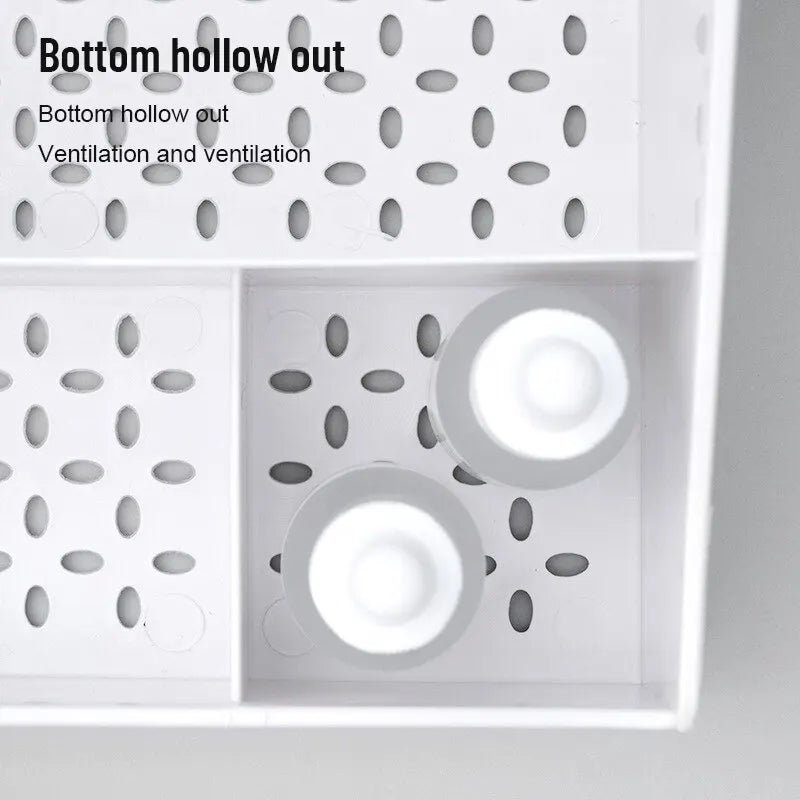 Modern White Makeup Storage Box with Drawer, Skincare Organizer